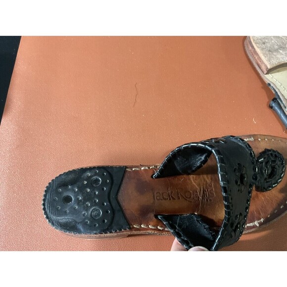 Jack Rogers Jacks Sandals Women's 5M Black Solid Woven Slip On Flat Heel Classic - Picture 4 of 4